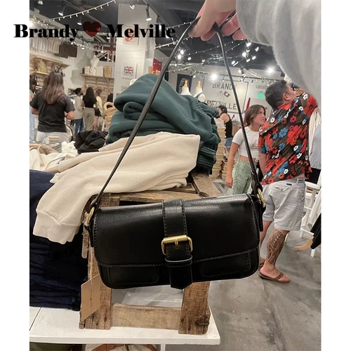 Brandymelville BM Приобретение 2022 Новая ретро -подмышечная полоса Buckle Buckle Double Front Bag метод