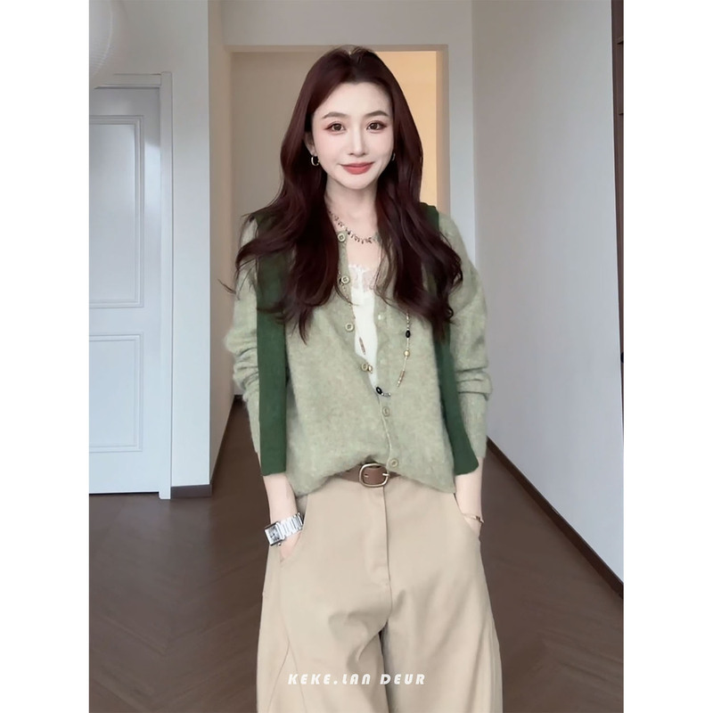 Keke【Moonlight Qinghui】Sheep Wool Gentle and Lazy Style Round Neck Slimming Versatile Knit Sweater for Women Keke【Moonlight Qinghui】Sheep Wool Gentle and Lazy Style Round Neck Slimming Versatile Knit Sweater for Women