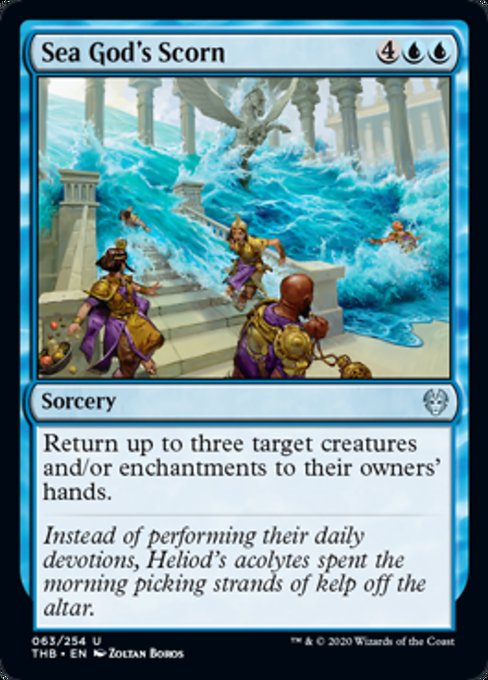 MTG Magic card THB Poseidon contempt Sea Gods Scorn Blue Silver 63 English