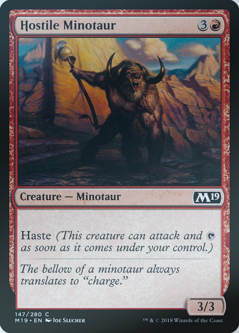 MTG Magic Storm M19 Hostile Minotaur Hostile Minotaur Red iron 147 English flash