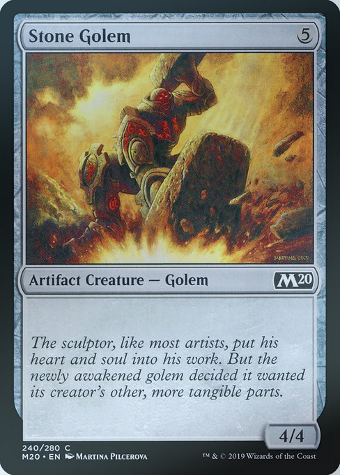 MTG's magic spell M20 stone mages like Stone Golem colorless iron 240 English flash