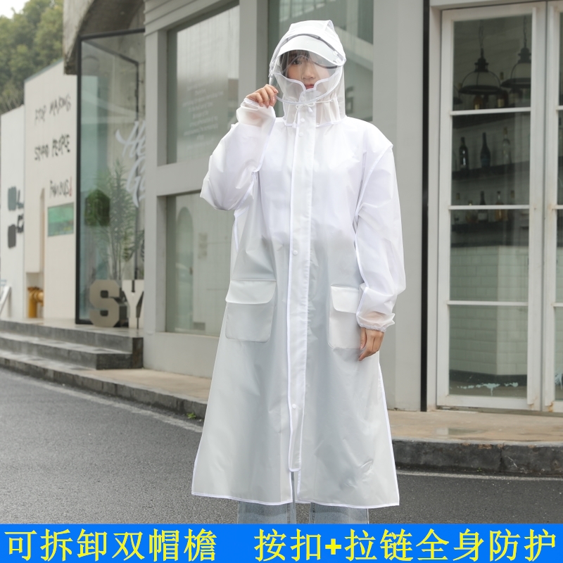 Raincoat for men and women extended section full body transparent protective single adult travel hiking bag edge fashion rain cape rainproof clothing