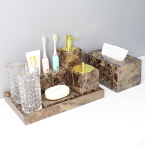 Hotel Nordic Marble Trays Toilet Bathroom Toiletries Suit Bathroom Five 5 Pieces Home European Style