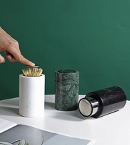 Marble Custom Toothpick Cylinder Toothpick Box Creativity Automatic Pop-up Press Upscale Light Lavish Home Nordic