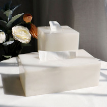 Natural marble jade white jade paper towel box pumping paper box home living room idea modern minimis light and luxurious