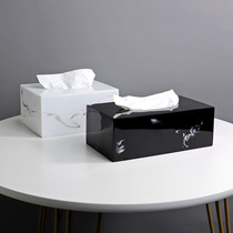 Hotel Marble Texture Paper Towels Box Light Lavish Living Room Tea Table Napkin Cramps Creativity Brief Nordic Ins Wind