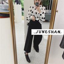 50% off single Summer SOLSTICE JUNESHAN MSGM BLACK SUIT WIDE LEG PANTS