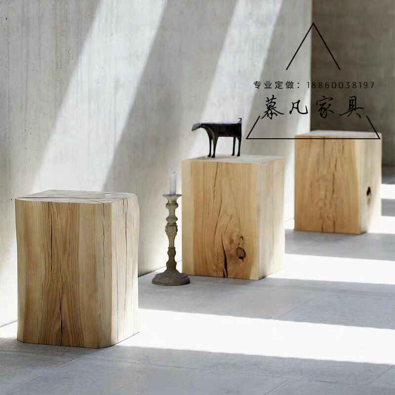 Solid wood mounds Sleeping Bed Head Cabinet Solid Wood Tea Table Tea Table with stool Bench Log Tree Stumps Stool Wooden Mound Pendulum-Taobao