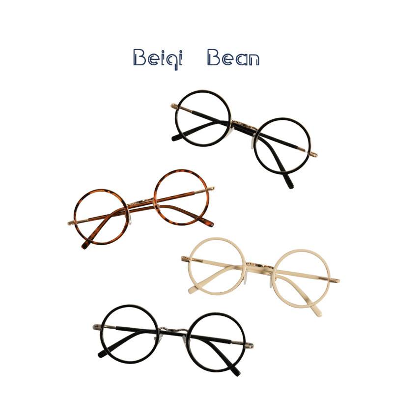 Korean version Children's round frame sunglasses flat mirror Male & Female Baby Cute Art Van Retro Spectacle Frame Fashion Photo-Taobao