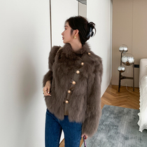 AUS this year popular fox fur fur coat women age thin young locomotive short hair coat winter