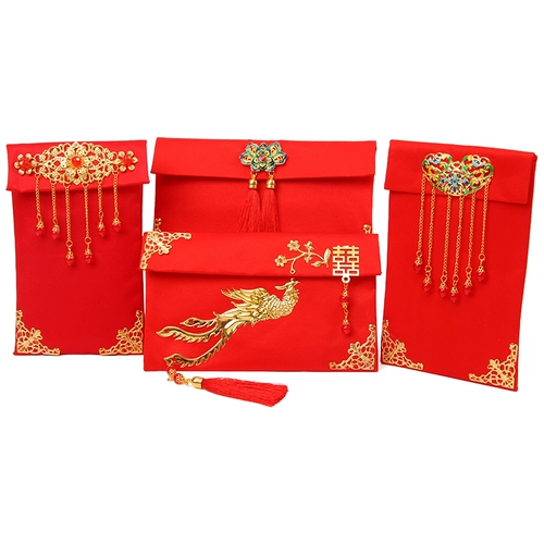 Свадебные принадлежности Измените 10 000 юаней красной конверт, воспитание детей с высоким содержанием атласного атласного искусства Порт -Фейбу, чтобы поклоняться большому красному конверту