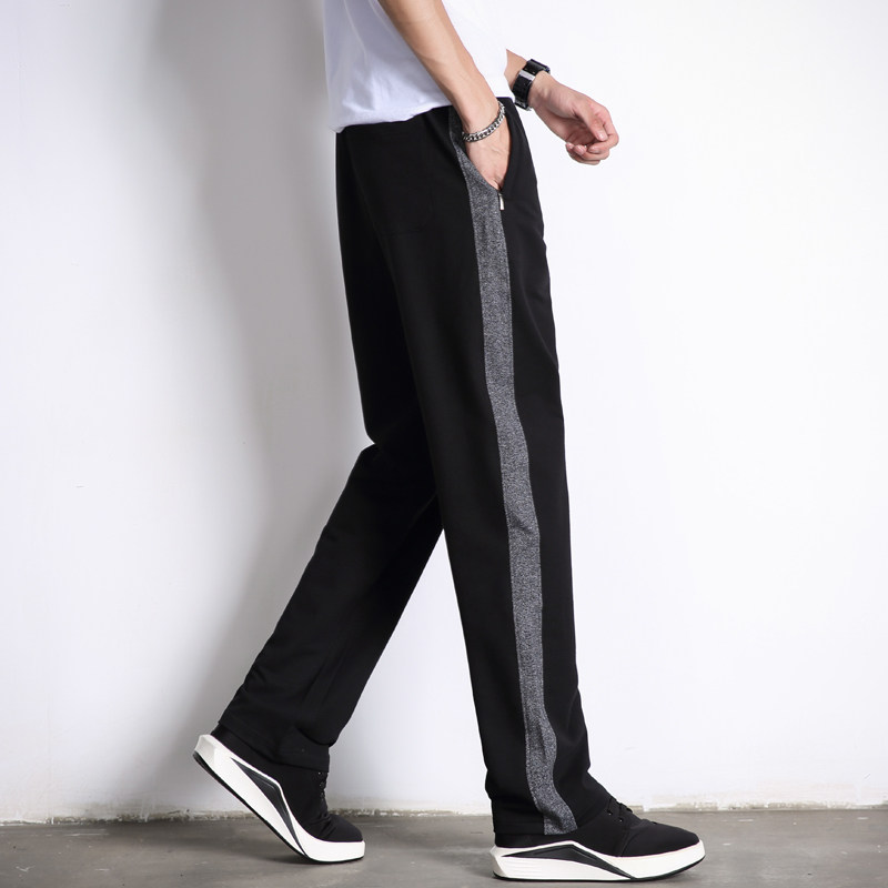 Official website brand casual sports thick cotton pants men's summer thin straight long pants Korean version trend loose bagdrocks