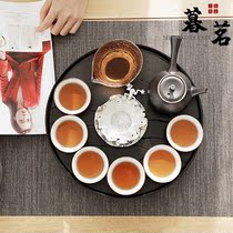 LENIBERK Japanese kung fu tea set black pottery side handle beam teapot Home Office set simple small