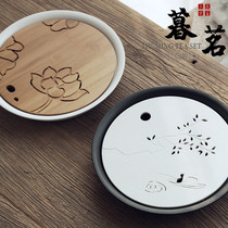 LENIBERK National Wind ceramic tea tray round tray rectangular small tea table Japanese Home Office