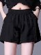 Ice silk shorts women's summer European large size straight loose slimming versatile casual high-waisted a-line wide-leg sports pants