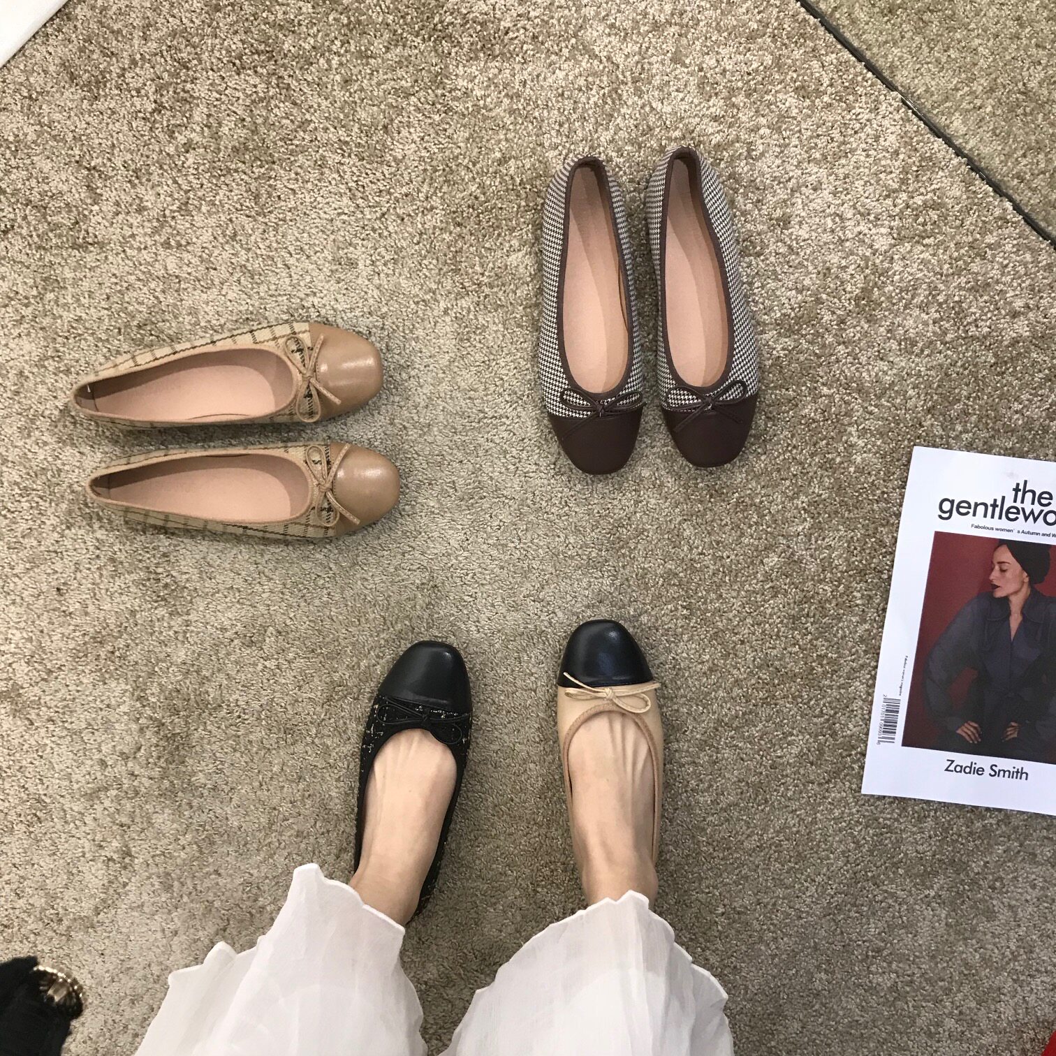 Pregnant women's shoes butterfly bean shoes flat skirt small fragrance boat with skirt women's shoes and summer