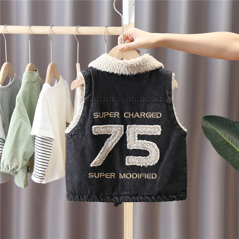 Children's vest 2021 new Spring and Autumn Baby jacket jacket boy Yang autumn and winter clothing plus thicker horse clip tide