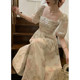 2022 new French fairy chic beautiful long skirt women's summer high-end temperament waist floral dress