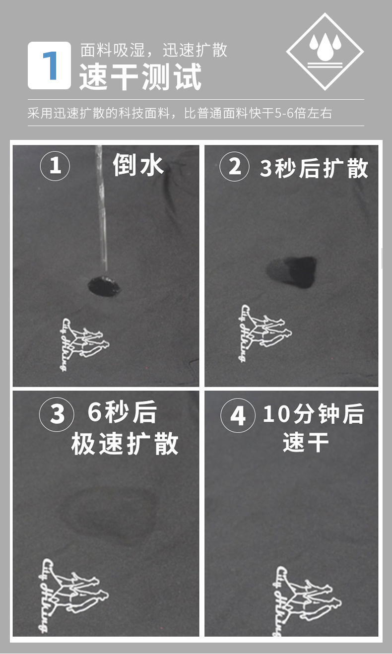 城徒 男女夏季薄款速干裤 弹力登山裤 图4