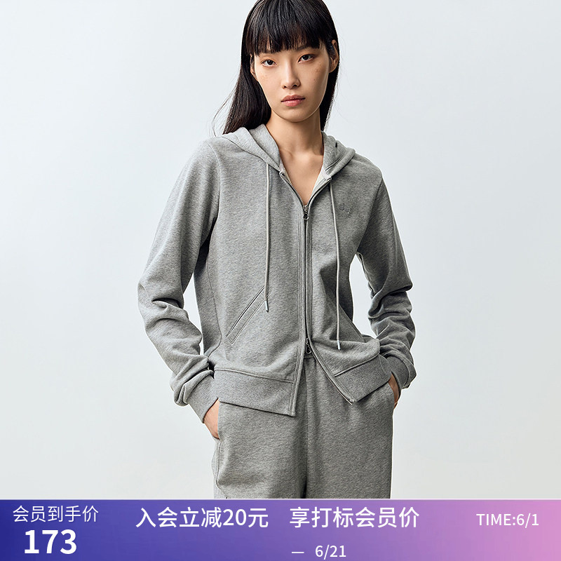 【Same Style as in Shopping Malls】Lily New Autumn Collection Relaxed Casual Hooded Double Zipper Versatile Sweatshirt Jacket 【Same Style as in Shopping Malls】Lily New Autumn Collection Relaxed Casual Hooded Double Zipper Versatile Sweatshirt Jacket