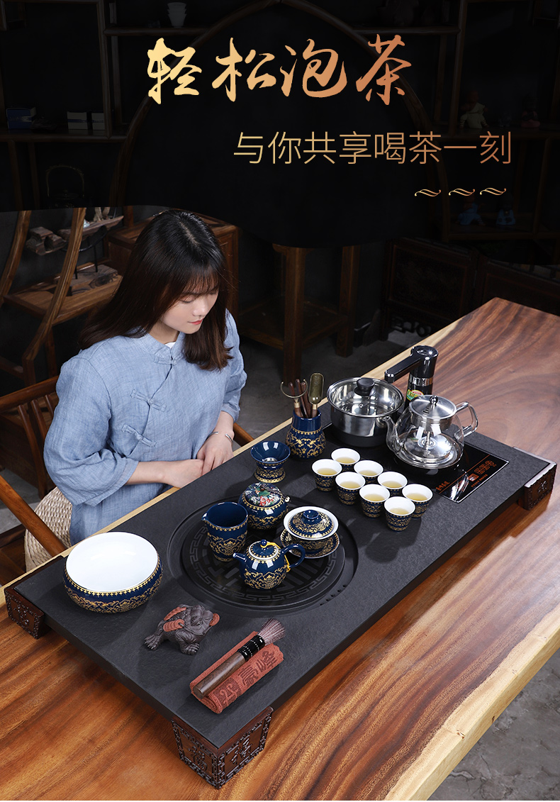 HaoFeng sharply stone tea tray was kung fu tea set automatic water tea kettle body induction cooker household