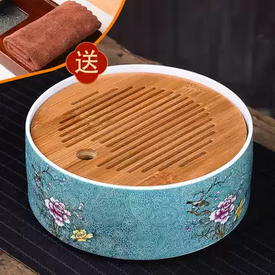 Haofeng household simple Kung Fu tea set Grilled flower dried bubble large tea tray set Water storage Japanese bamboo tea tray