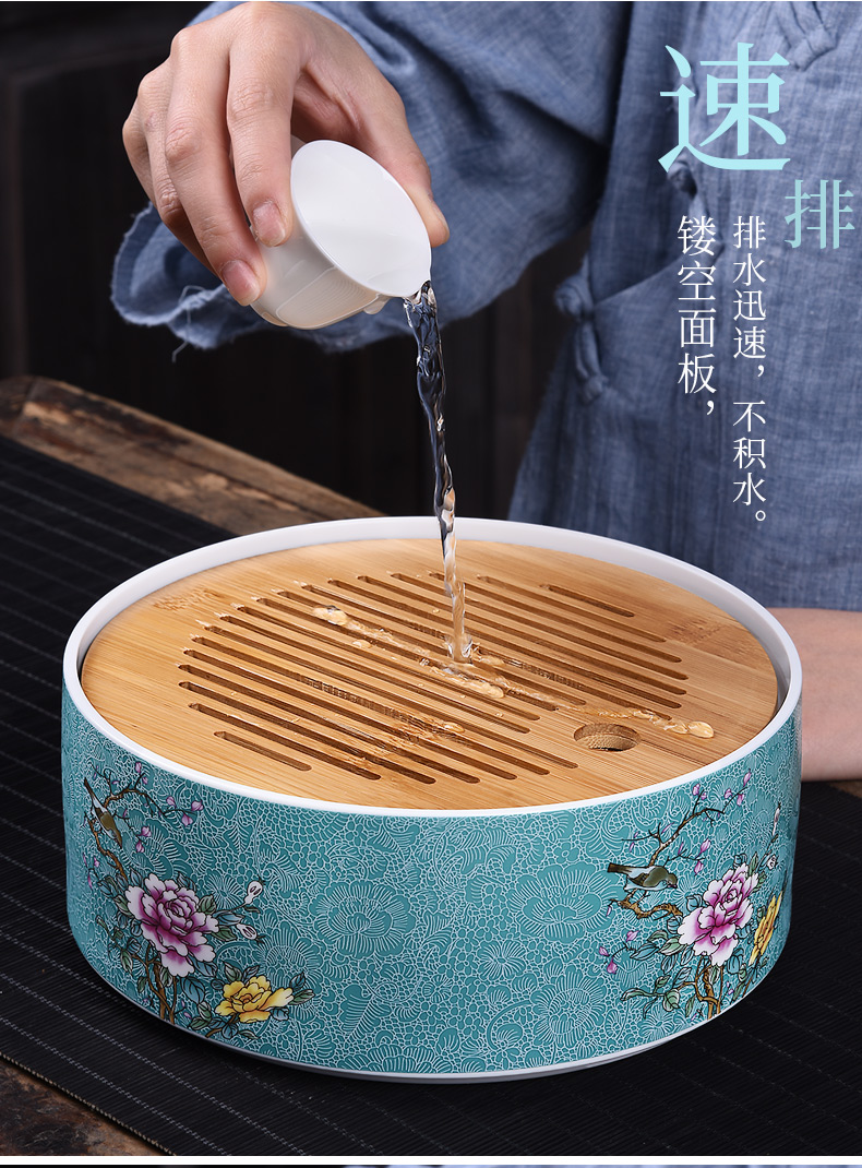 HaoFeng household contracted kung fu tea set, grilled water dry mercifully large tea tray was set Japanese bamboo saucer dish