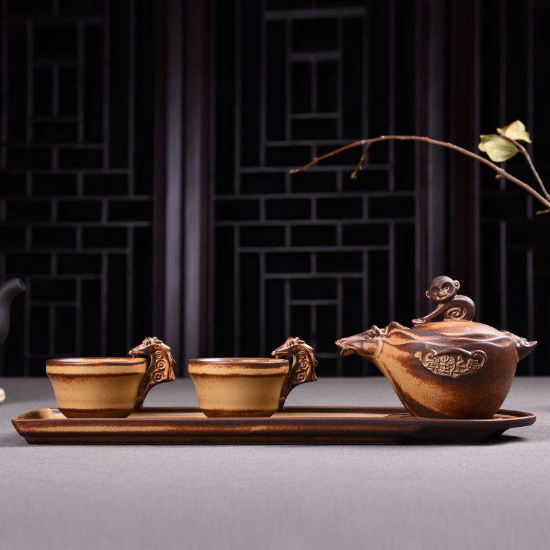 HaoFeng clay pot of two cups of a dry tea set tea service of a complete set of kung fu tea set ceramic gift set tea service