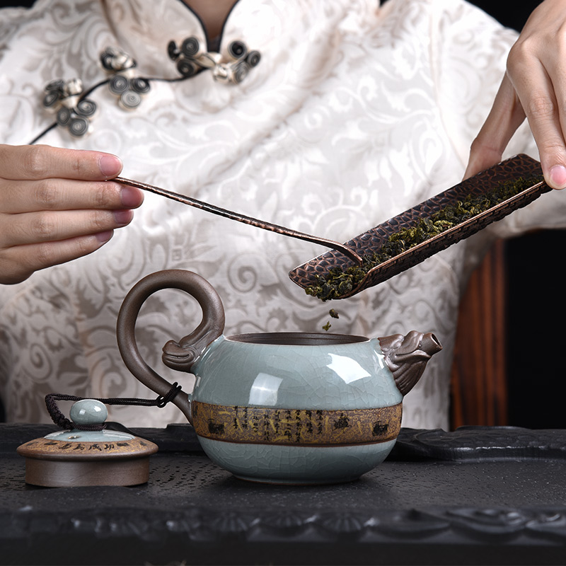 HaoFeng elder brother up kung fu tea set of a complete set of household ceramic teapot teacup tea tea wash tea tureen) taking