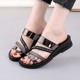 New Style Women's Slippers for Outdoor Wear, Trendy Summer Flat Sandals, Beach Non-Slip Fashion Rhinestone Lightweight Comfortable Sandals