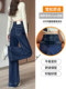 Denim blue wide-leg jeans for women in spring and summer high-waisted double-button loose elastic non-fading drape straight floor-length mopping pants