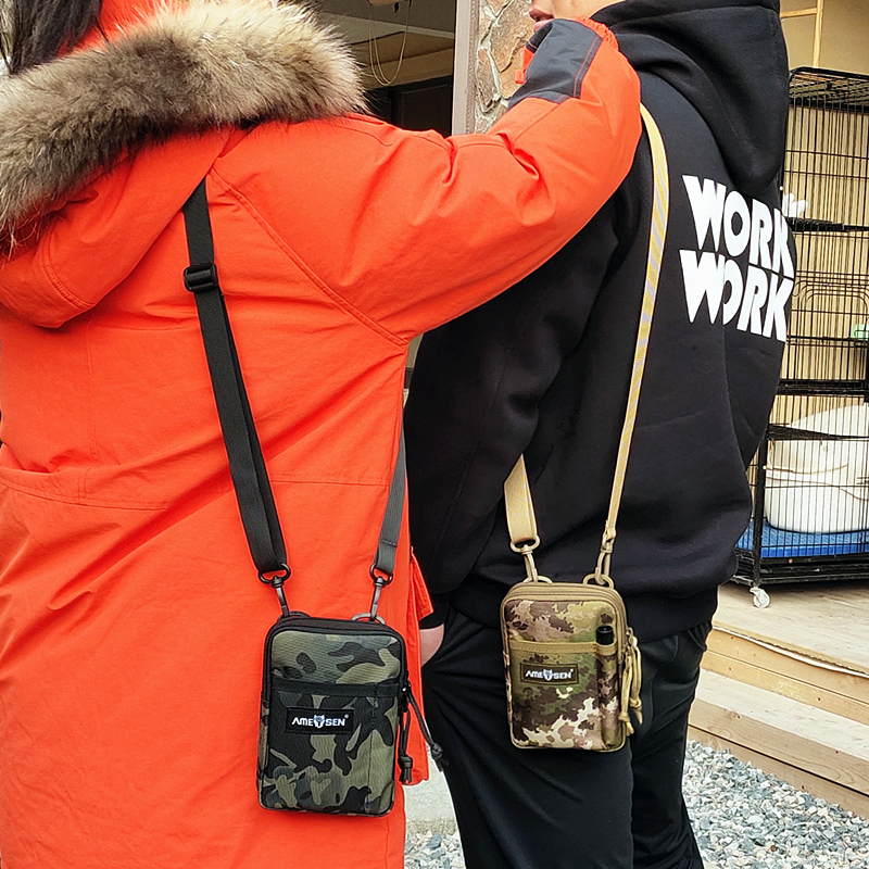 Mobile phone bag Male Skew Satchel Shoulder Small Satchel Bag Casual Light Work Zero Money Key Bag Vertical Style Wearing Leather Strap Purse Strings