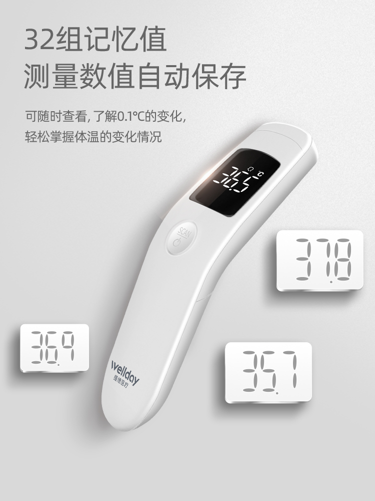 维德医疗 额温枪 高精度红外线电子体温计 AET-R171 天猫优惠券折后￥59包邮（￥109-50） 赠医用外科口罩10个