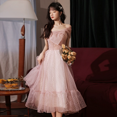 Розовое элитное вечернее платье, коллекция 2023, городской стиль