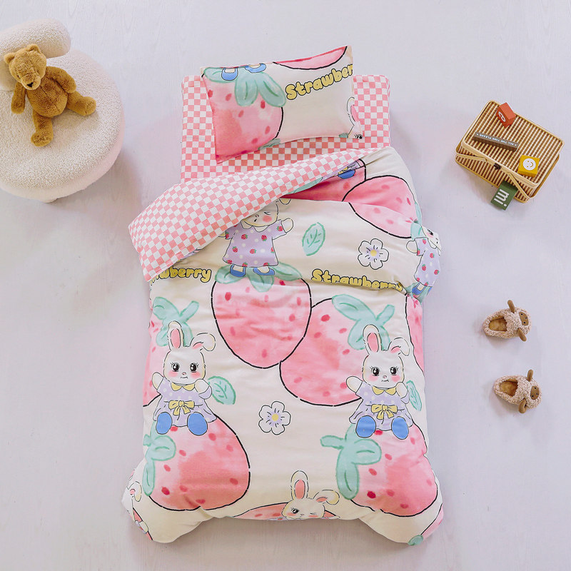 Kindergarten quilt three-piece set cotton quilt cover with core six-piece set pure cotton children's quilt baby entering the kindergarten nap quilt