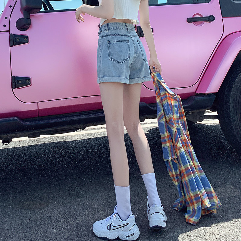 Denim Shorts Woman Summer Thin high waist a word 2022 New ultra-short hot pants design Sensation Chains Little Sub