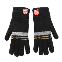 Childrens five-finger gloves winter thickened and warm boys and girls wool knitted outdoor students fingered Korean style children