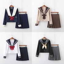 Genuine JK Uniform Spring Autumn Season Girl Long Sleeve Suit Original Teenage Girl sailor to childrens skirt full set