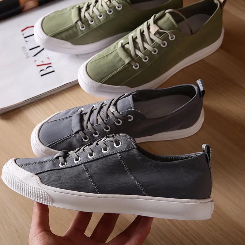 Refreshing Ice Silk Uppers Pork Leather Insole Rubber Large Bottom Men Summer Fashion Light Breathable Casual Shoes