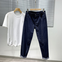 Rare cost-effective primary color washing spring and summer mens light and comfortable three-dimensional cutting Joker jeans tide