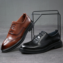 High quality cowhide cut tail mens lace-up Brook business leisure leather low-top shoes leather shoes tide tide