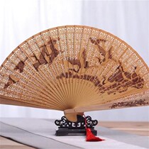 High-end Cliff Pai Fan Wood Handicraft Swing Pieces Fan China Wind Streaming Su Fan Hanfu Palace Fan Gift collection