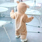 Детский бархатный демисезонный удерживающий тепло милый пуховик для новорожденных подходит для мужчин и женщин для девочек для выхода на улицу, боди, увеличенная толщина