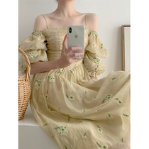 2020 Autumn new female size niche design skirt fairy Super Xiansen suspender long dress