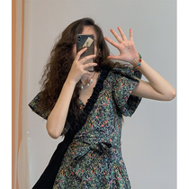 Summer 2020 new womens large size floral skirt goddess fan clothes small fragrance temperament wind thin dress