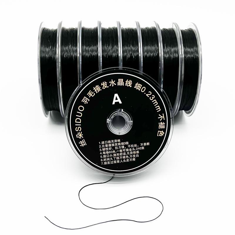 [10 Rolls] Imported Ultra-Fine Feather Hair Extension Line for Hair Extensions, Special Wig Braid Crystal Line, Dreadlock Rope