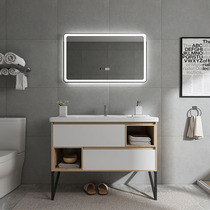 Bathroom cabinet wash wash basin cabinet combination toilet wash table one-piece basin solid wood intelligent mirror cabinet modern simplicity