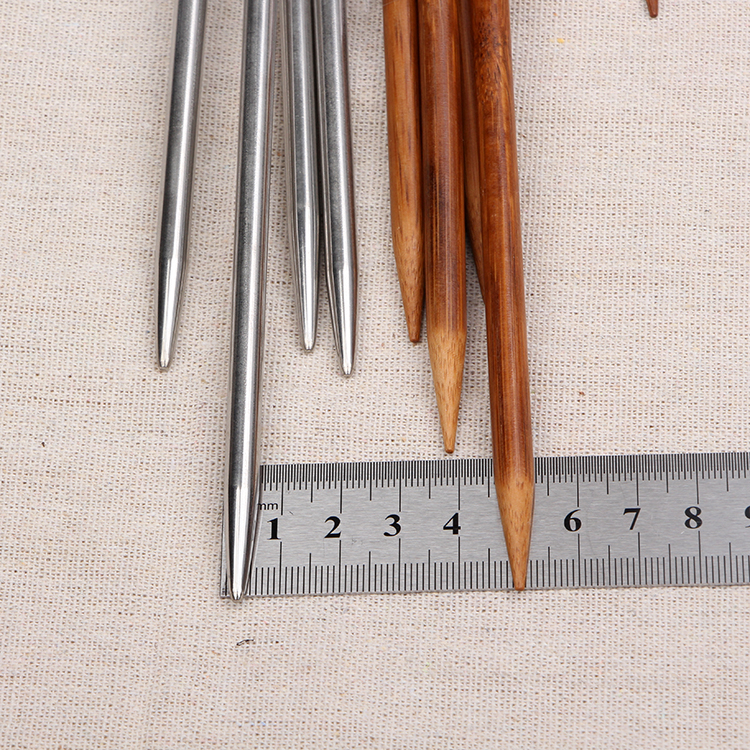 36cm áo len tre đường thô thành than tre khăn choàng kim đan mũ công cụ bằng thép không gỉ thẳng kim Zhubang - Công cụ & vật liệu may DIY cây đan len