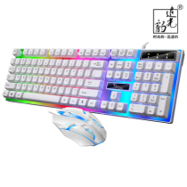 Wired luminous keyboard and mouse set office typing mechanical feel computer desktop mute external electronic competition game