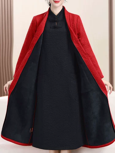 Осенний плащ для матери, длинная куртка, накидка, демисезонный кардиган для отдыха, средней длины, для среднего возраста